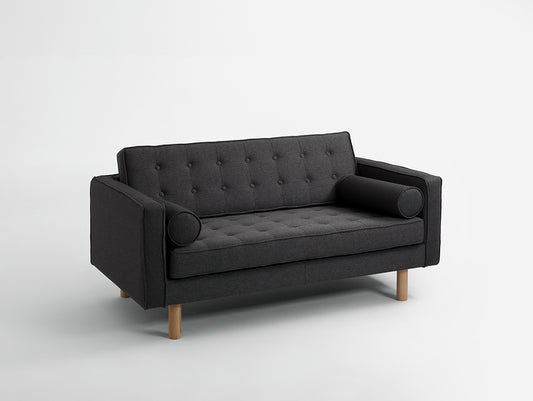 Dvivietė sofa-lova TOPIC WOOD - anglis(et95), natūrali