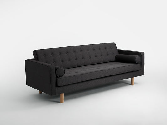 Trivietė sofa TOPIC WOOD - anglis(et95), natūrali