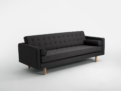 Trivietė sofa-lova TOPIC WOOD - anglis(et95), natūrali
