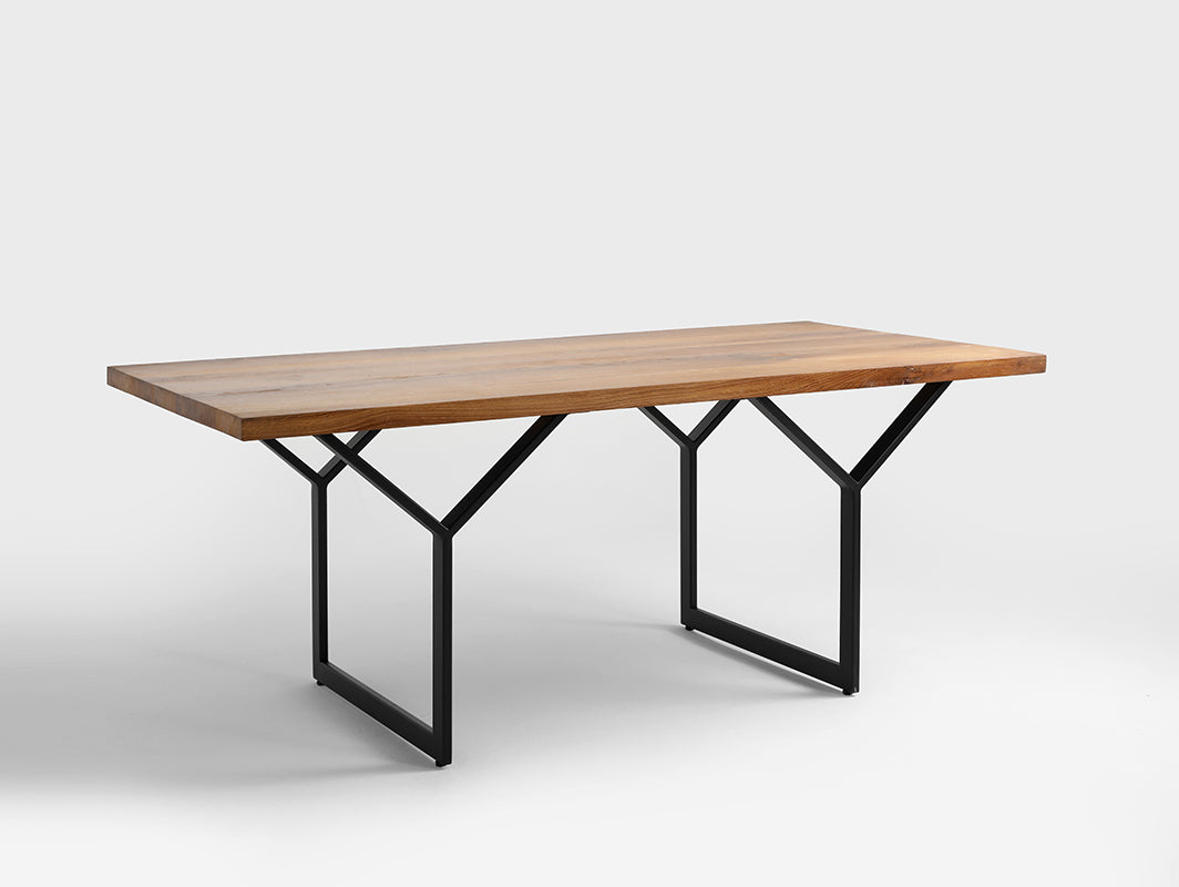 Valgomojo stalas LONGO SOLID WOOD - ąžuolas, juodas