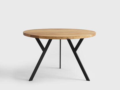 Valgomojo stalas apvalus ZX SOLID WOOD 120 - ąžuolas, juodas