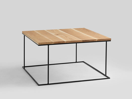 Kavos staliukas WALT SOLID WOOD 100x100 - ąžuolas, juodas
