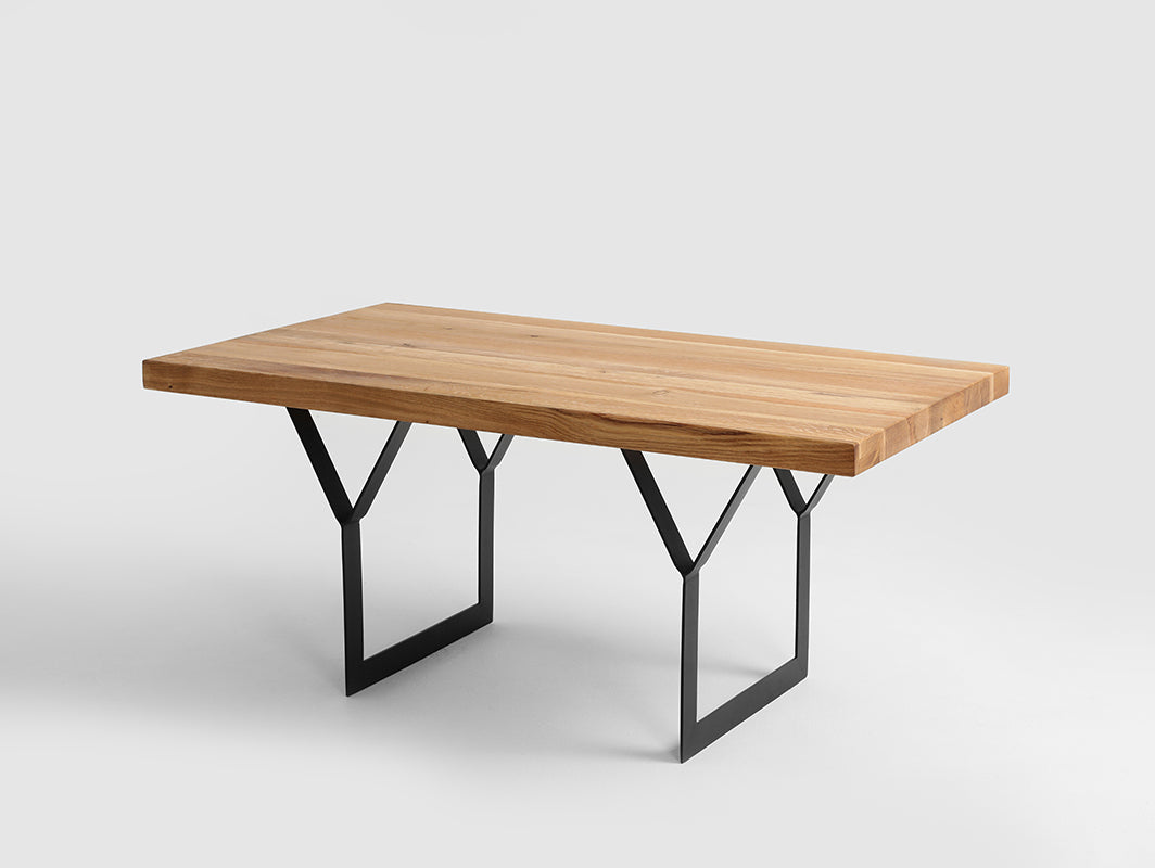 Kavos staliukas LONGO SOLID WOOD 100x60 - ąžuolas, juodas