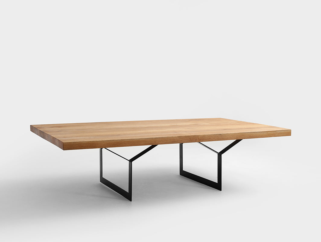 Kavos staliukas LONGO SOLID WOOD 140 - ąžuolas, juodas
