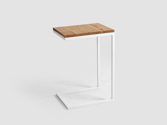 Šoninis staliukas LUPE SOLID WOOD 30 - ąžuolas, baltas