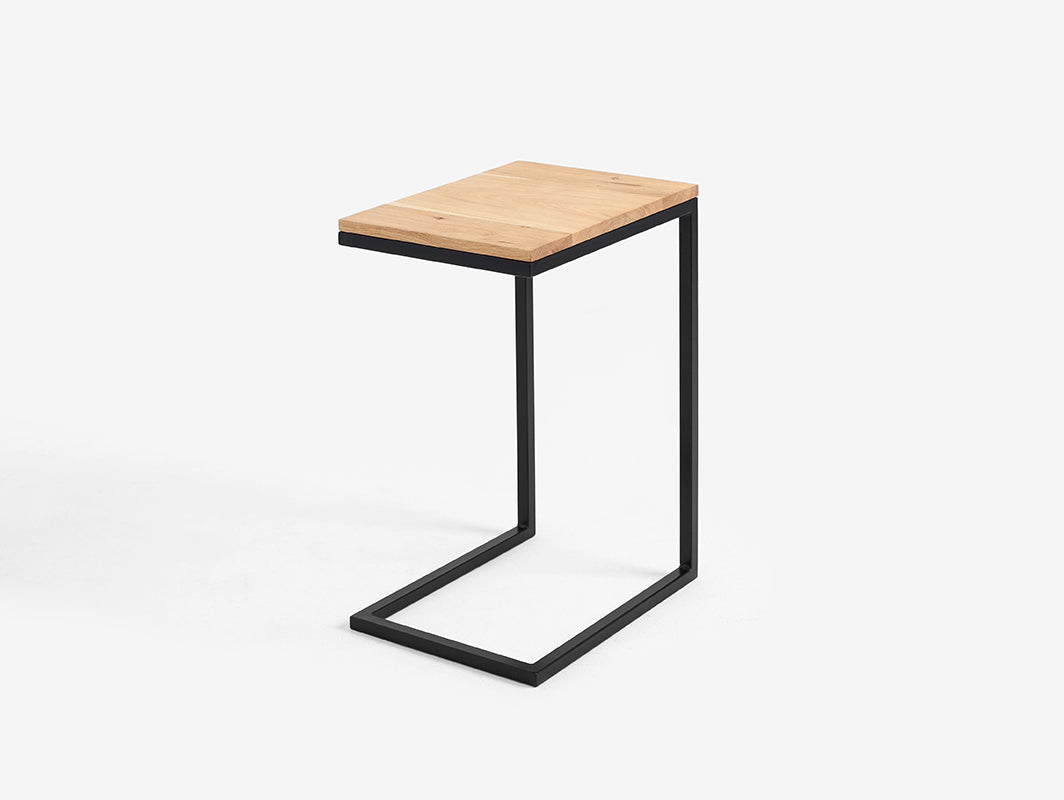 Šoninis staliukas LUPE SOLID WOOD 30 - ąžuolas, juodas