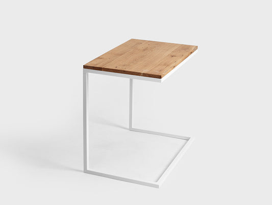 Šoninis staliukas LUPE SOLID WOOD 60 - ąžuolas, baltas