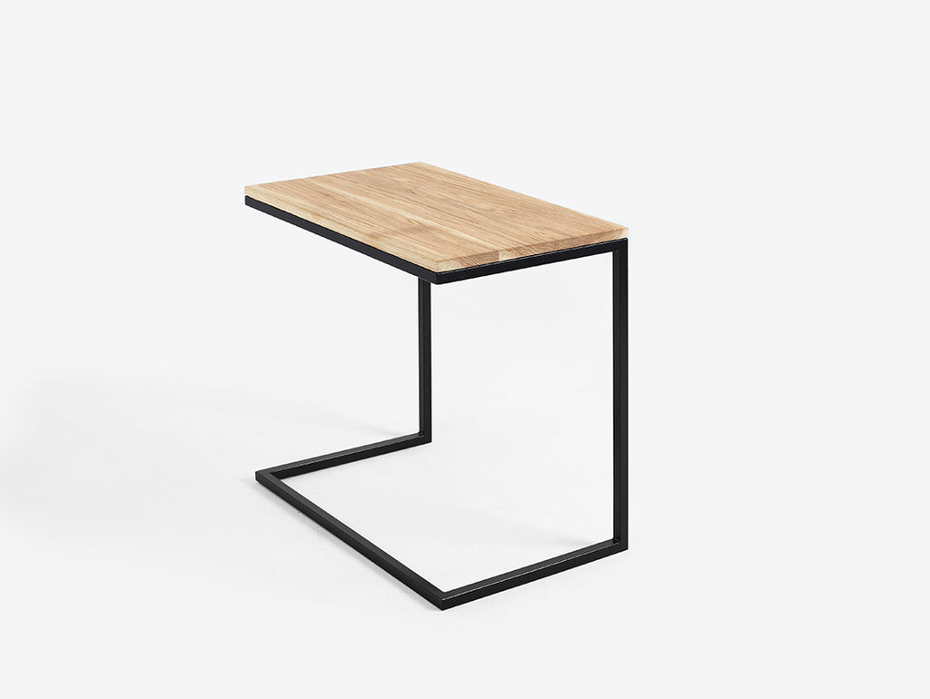 Šoninis staliukas LUPE SOLID WOOD 60 - ąžuolas, juodas