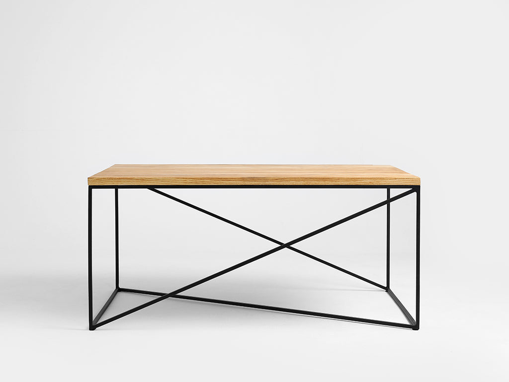 Kavos staliukas MEMO SOLID WOOD 100x60 - ąžuolas, juodas