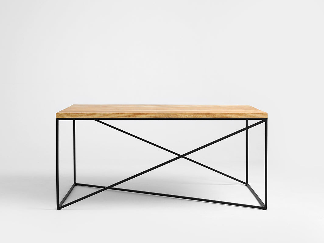 Kavos staliukas MEMO SOLID WOOD 100x60 - ąžuolas, juodas