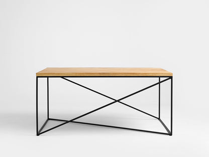 Kavos staliukas MEMO SOLID WOOD 100x60 - ąžuolas, juodas