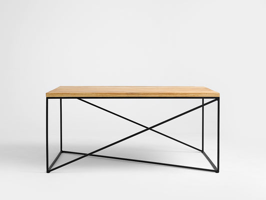 Kavos staliukas MEMO SOLID WOOD 100x60 - ąžuolas, juodas