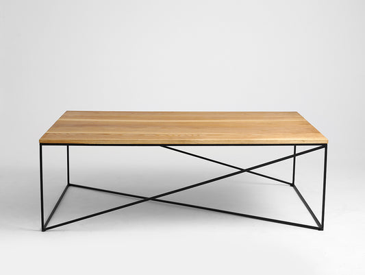 Kavos staliukas MEMO SOLID WOOD 140 - ąžuolas, juodas