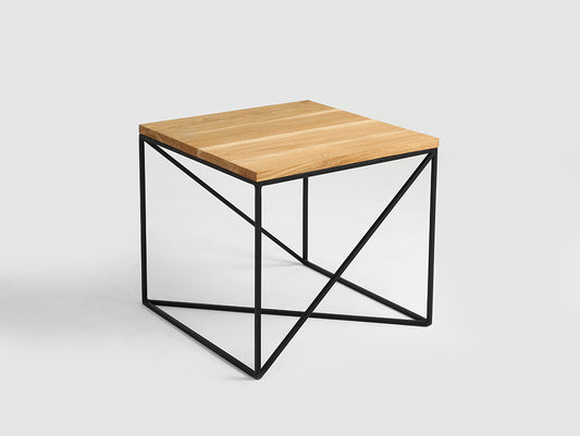 Šoninis staliukas MEMO SOLID WOOD 50 - ąžuolas, juodas