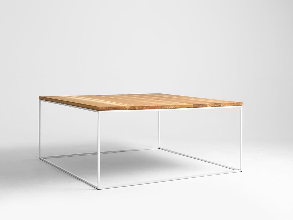 Kavos staliukas TENSIO SOLID WOOD 100x100 - ąžuolas, baltas