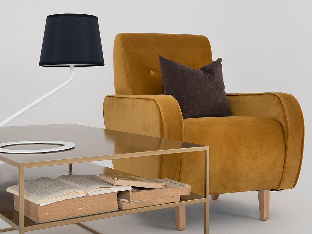 Stalinis šviestuvas SHADE TABLE- juodas gaubtas, baltas