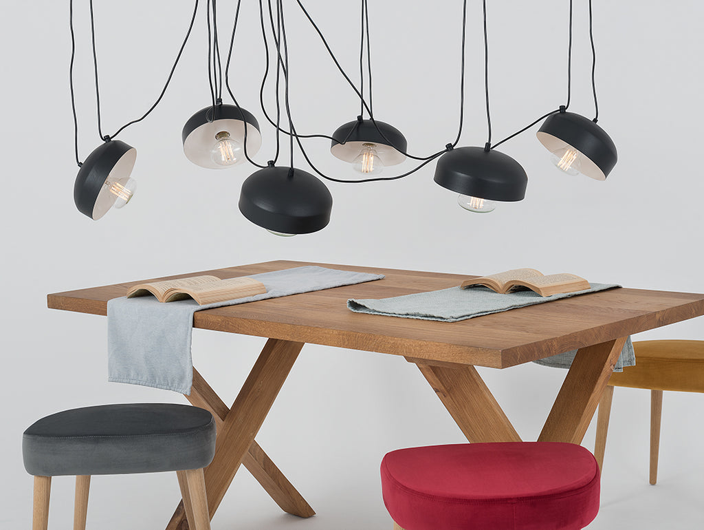 Pakabinamas šviestuvas POPO FLAT 6 - juodas
