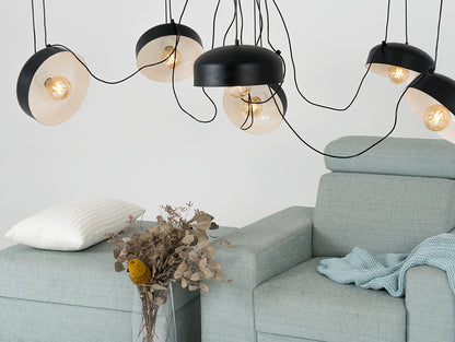 Pakabinamas šviestuvas POPO FLAT L 6 - juodas