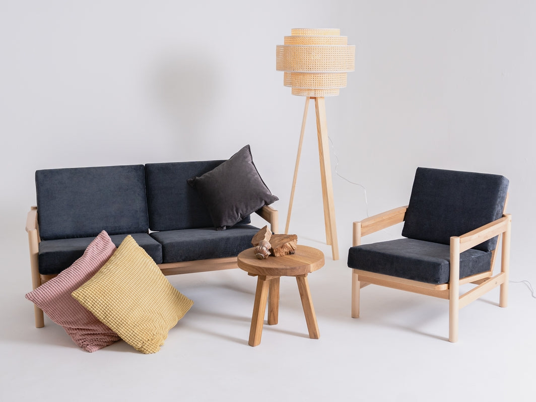 Dvivietė sofa CARL - žvaigždėta naktis(mt16), natūrali