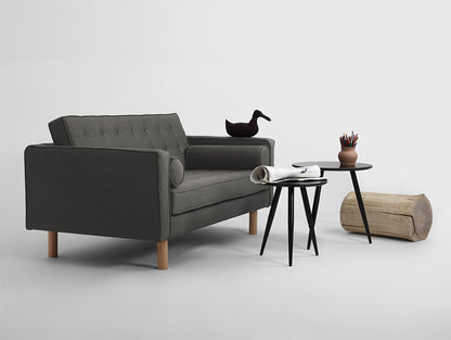 Dvivietė sofa TOPIC WOOD - plieninė(et91), natūrali