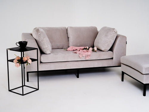 Dvivietė sofa AMBIENT - kokosinė(rv21), juoda