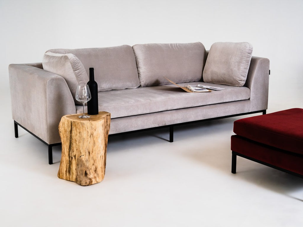 Trivietė sofa AMBIENT - kokosinė(rv21), juoda