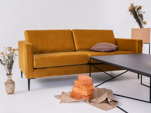 Dvivietė sofa VERGAN - pasifloros vaisius(rv41), juoda