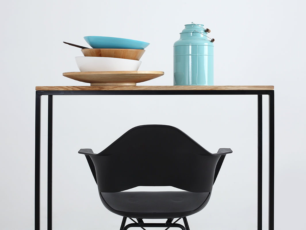 Konsolė JULITA SOLID WOOD 92-1F - ąžuolas, juodas