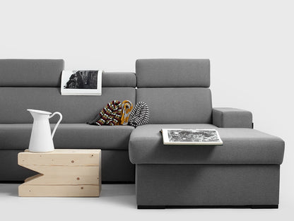 Kampinė sofa-lova 4 vietų ATLANTICA R - plieninė(et91), juoda