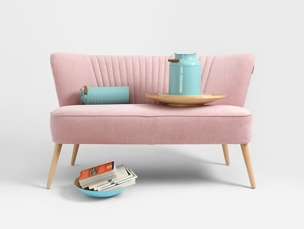 Dvivietė sofa HARRY - rožinė meringue(ol08), natūrali