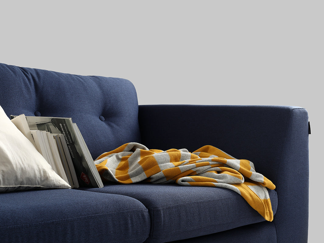 Dvivietė sofa-lova WILLY - rašalas(et80), natūralus