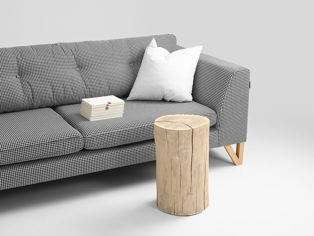 Trivietė sofa WILLY - tamsi pepita(ke700), natūrali