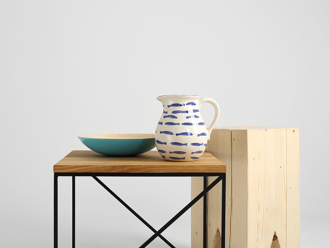 Šoninis staliukas MEMO SOLID WOOD 50 - ąžuolas, juodas