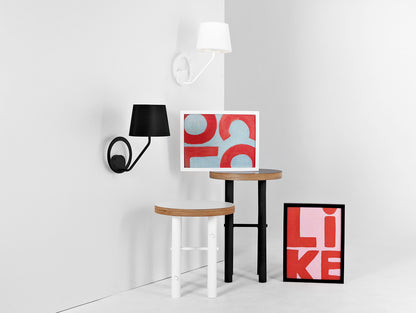 Sieninis šviestuvas SHADE WALL- baltas gaubtas, baltas