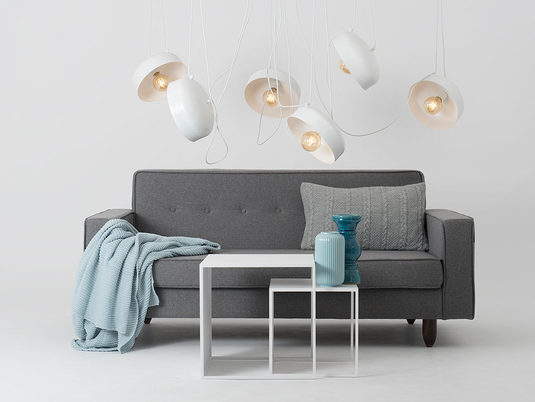 Pakabinamas šviestuvas POPO FLAT L 6 - baltas