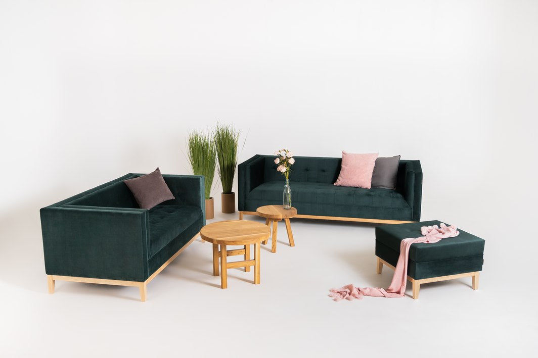 Trivietė sofa-lova by-TOM - avokadas (rv38), natūralus