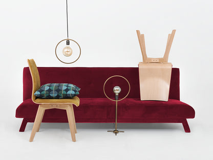 Trivietė sofa-lova MODES L - sultinga spanguolė (rv61)