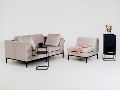 Dvivietė sofa AMBIENT - kokosinė(rv21), juoda