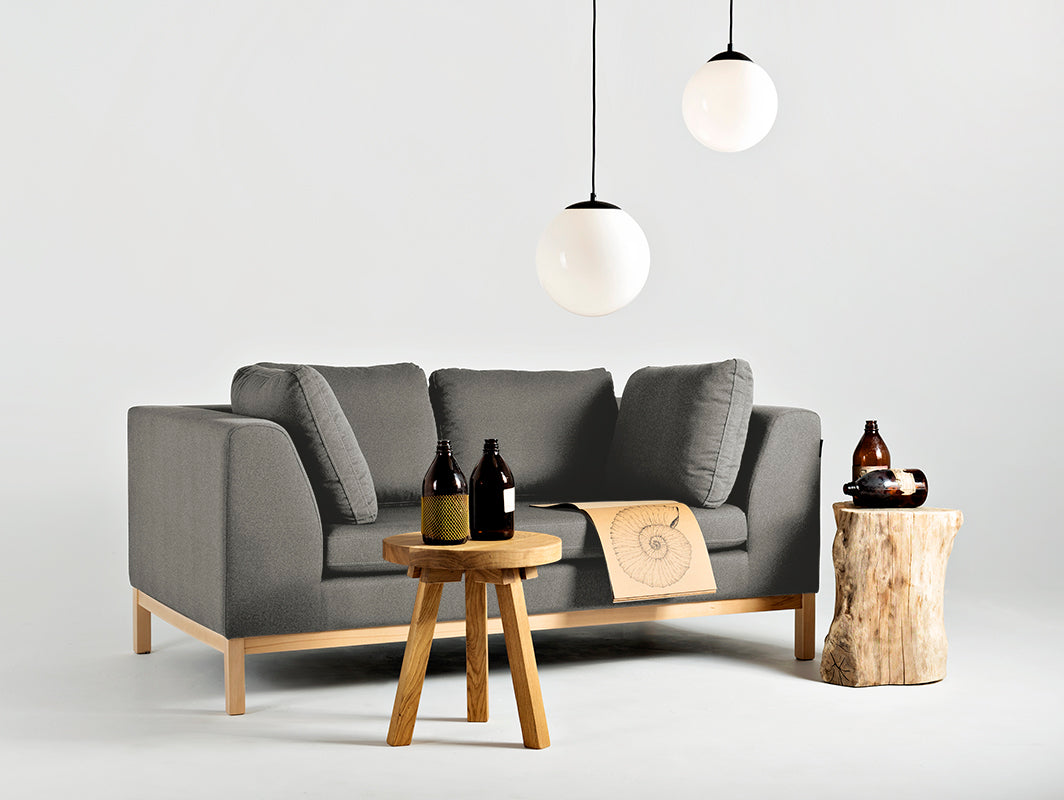 Dvivietė sofa AMBIENT WOOD - kvarcas (ml84), natūralus