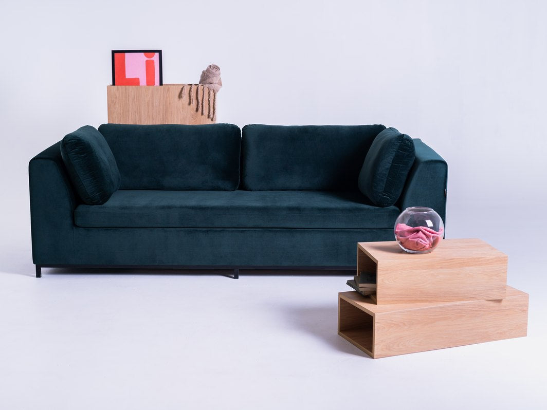 Trivietė sofa-lova AMBIENT - avokadas(rv38), natūralus