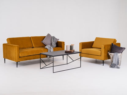 Dvivietė sofa VERGAN - pasifloros vaisius(rv41), juoda