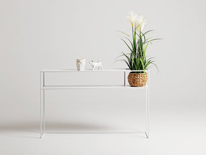 Konsolė SENSO FLOWER METAL 120x25 P - balta
