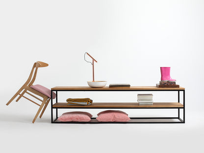 Konsolė JULITA SOLID WOOD 180-2F - ąžuolas, juodas