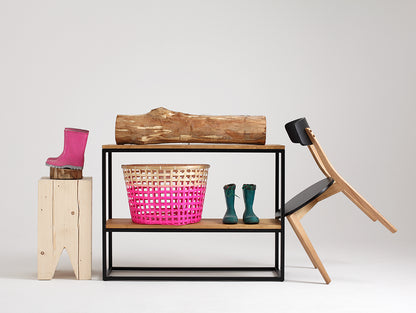 Konsolė JULITA SOLID WOOD 75-2F - ąžuolas, juodas
