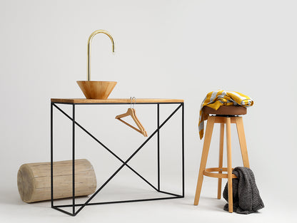 Konsolė MEMO SOLID WOOD 100 - ąžuolas, juodas