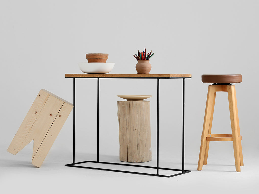 Konsolė WALT SOLID WOOD 100 - ąžuolas, juodas