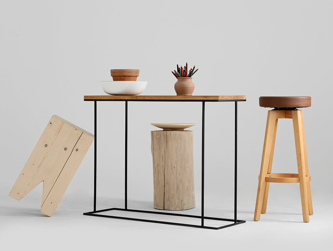 Konsolė WALT SOLID WOOD 100 - ąžuolas, juodas