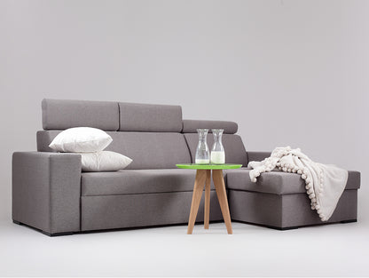 Kampinė sofa-lova ATLANTICA R - plieno(et91), riešutmedžio