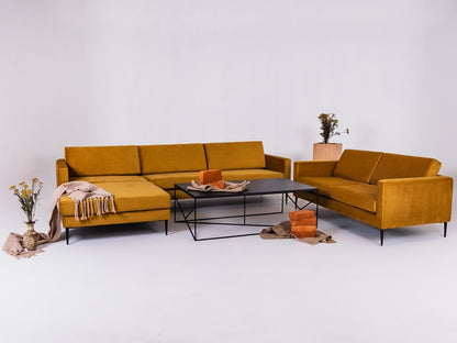 Kampinė sofa VERGAN R - pasifloros vaisius(rv41), juoda