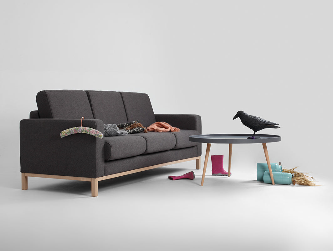 Trivietė sofa-lova SCANDIC - anglis(et95), natūrali